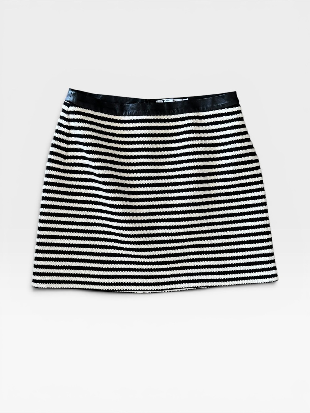 🟢3/$25 T by Alexander Wang Lambskin Leather Trim Mini Skirt Striped Size 2